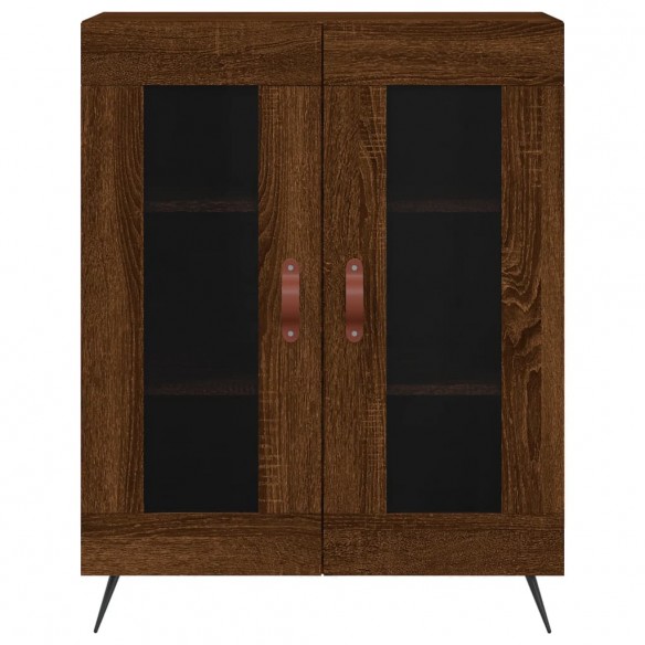 Buffet haut Chêne marron 69,5x34x180 cm Bois d'ingénierie