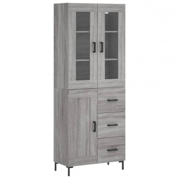 Buffet haut Sonoma gris 69,5x34x180 cm Bois d'ingénierie