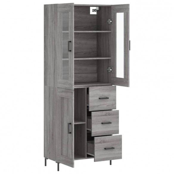 Buffet haut Sonoma gris 69,5x34x180 cm Bois d'ingénierie