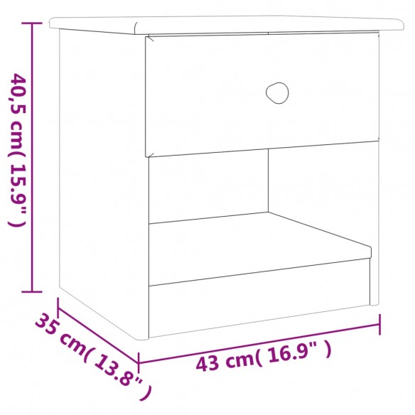 Table de chevet ALTA blanc 43x35x40,5 cm bois de pin massif