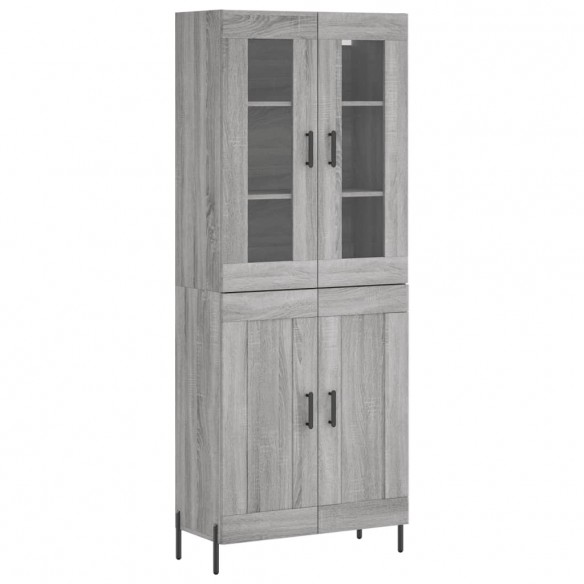 Buffet haut Sonoma gris 69,5x34x180 cm Bois d'ingénierie