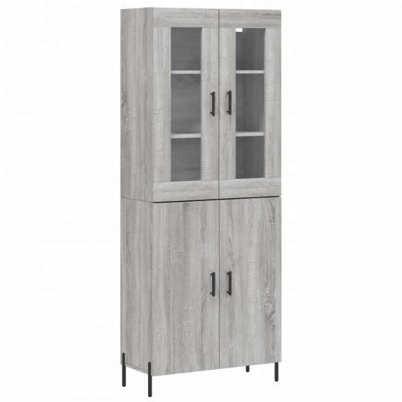 Buffet haut Sonoma gris 69,5x34x180 cm Bois d'ingénierie