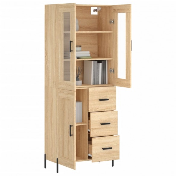 Buffet haut Chêne sonoma 69,5x34x180 cm Bois d'ingénierie