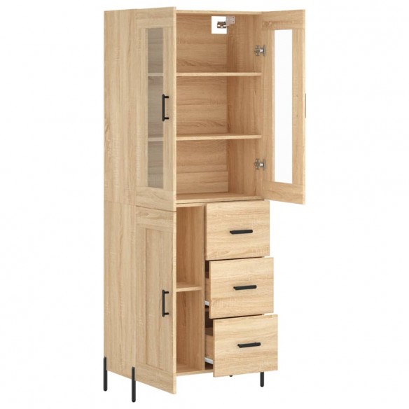 Buffet haut Chêne sonoma 69,5x34x180 cm Bois d'ingénierie