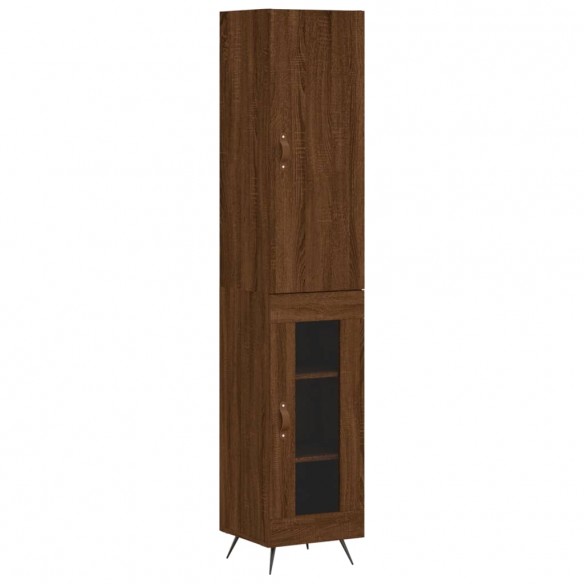 Buffet haut Chêne marron 34,5x34x180 cm Bois d'ingénierie