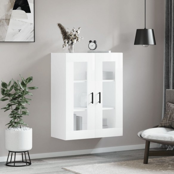 Armoire murale blanc brillant 69,5x34x90 cm