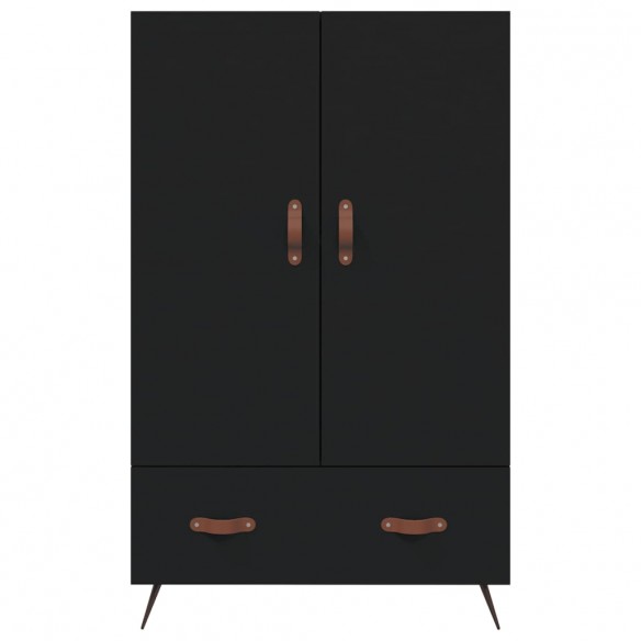 Buffet haut noir 69,5x31x115 cm bois d'ingénierie