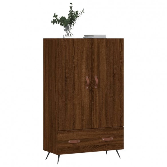 Buffet haut chêne marron 69,5x31x115 cm bois d'ingénierie