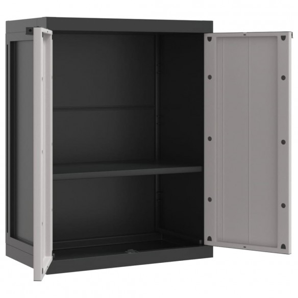 Armoire de rangement d'extérieur gris et noir 65x37x85 cm PP