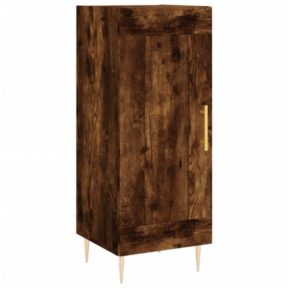 Buffet haut Chêne fumé 34,5x34x180 cm Bois d'ingénierie