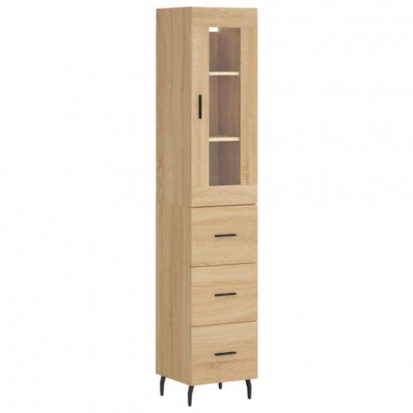 Buffet haut Chêne sonoma 34,5x34x180 cm Bois d'ingénierie