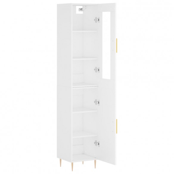 Buffet haut Blanc 34,5x34x180 cm Bois d'ingénierie