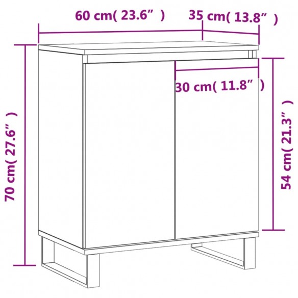 Buffet Gris béton 60x35x70 cm Bois d'ingénierie