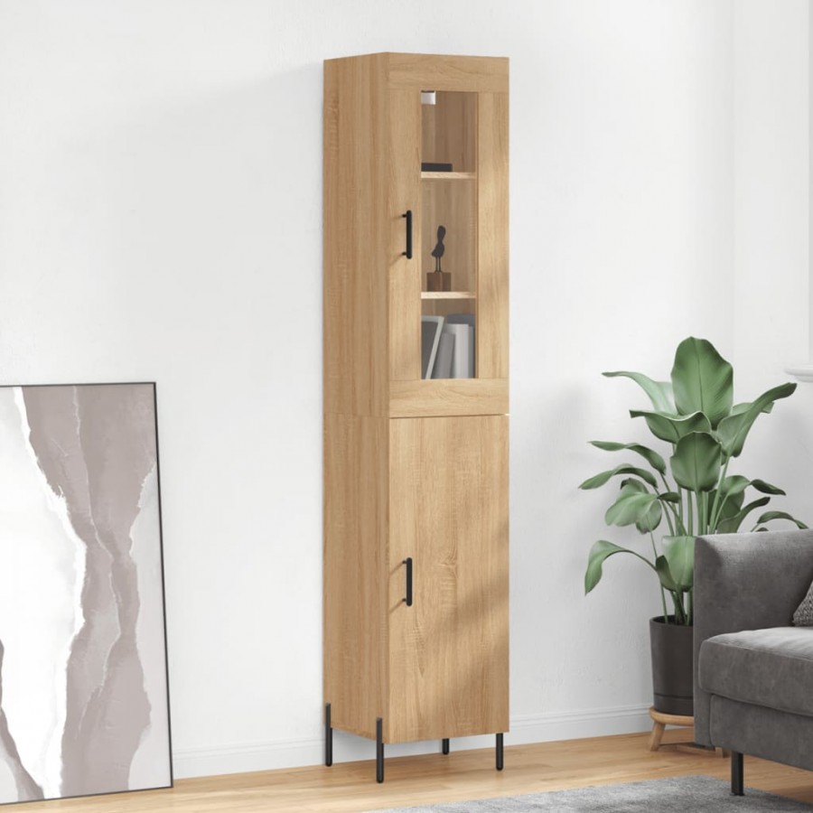 Buffet haut Chêne sonoma 34,5x34x180 cm Bois d'ingénierie