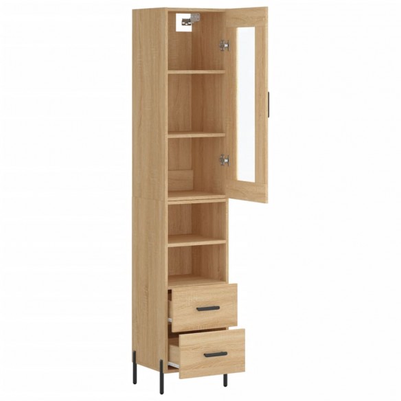 Buffet haut Chêne sonoma 34,5x34x180 cm Bois d'ingénierie