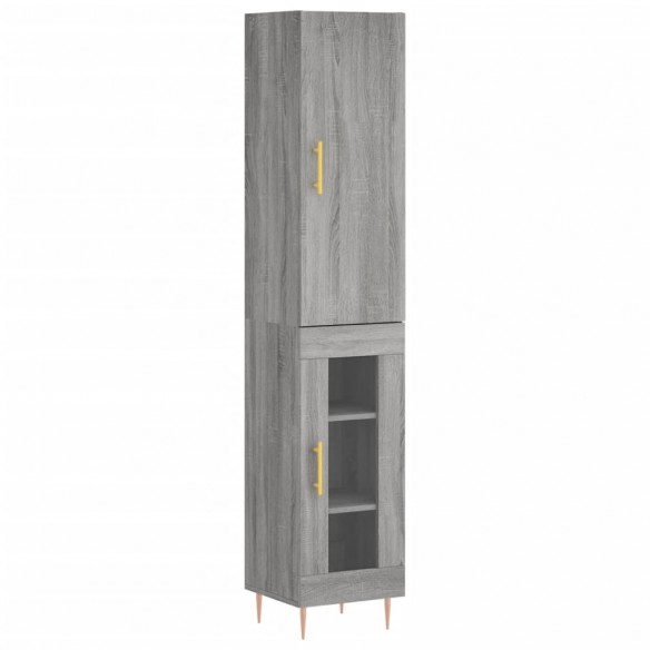 Buffet haut Sonoma gris 34,5x34x180 cm Bois d'ingénierie