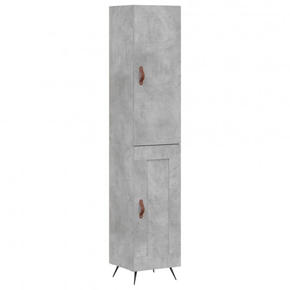 Buffet haut Gris béton 34,5x34x180 cm Bois d'ingénierie