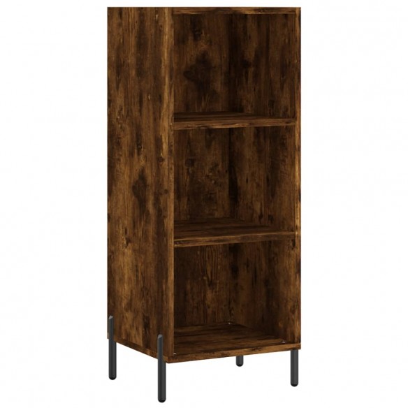 Buffet haut Chêne fumé 34,5x34x180 cm Bois d'ingénierie