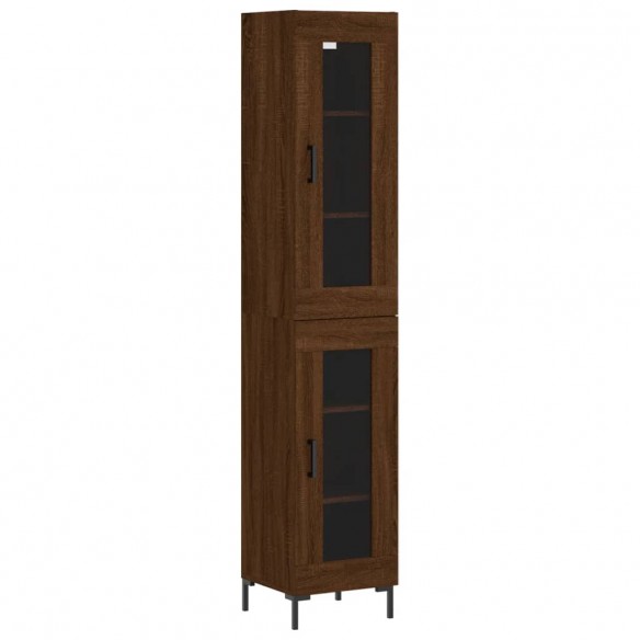 Buffet haut Chêne marron 34,5x34x180 cm Bois d'ingénierie