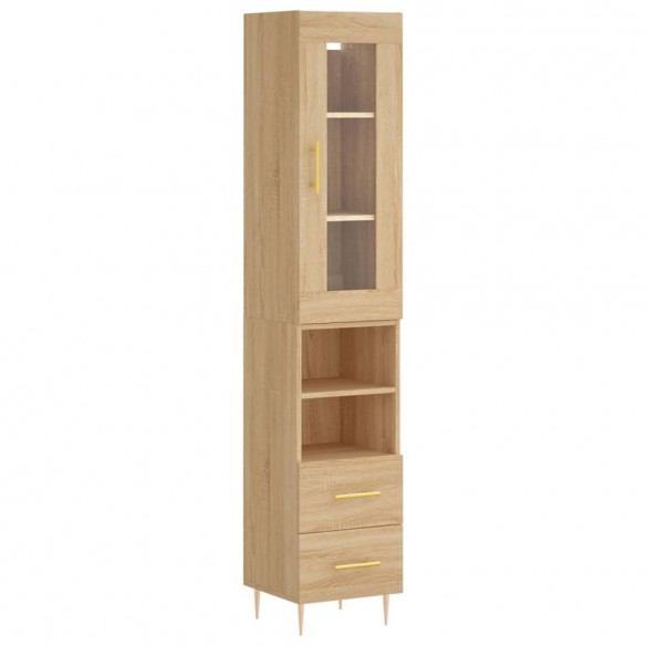 Buffet haut Chêne sonoma 34,5x34x180 cm Bois d'ingénierie