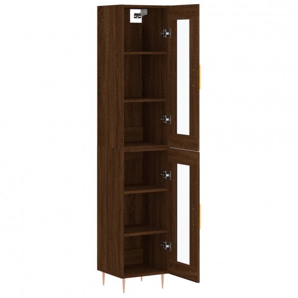 Buffet haut Chêne marron 34,5x34x180 cm Bois d'ingénierie