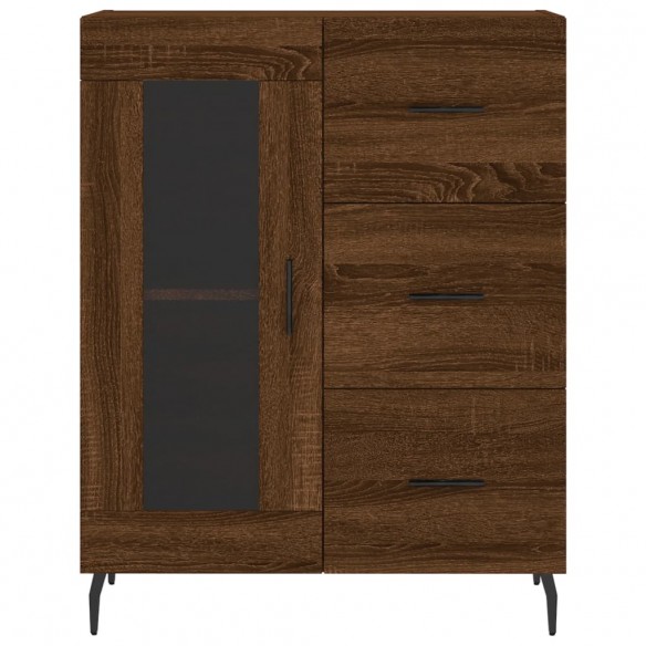 Buffet haut Chêne marron 69,5x34x180 cm Bois d'ingénierie