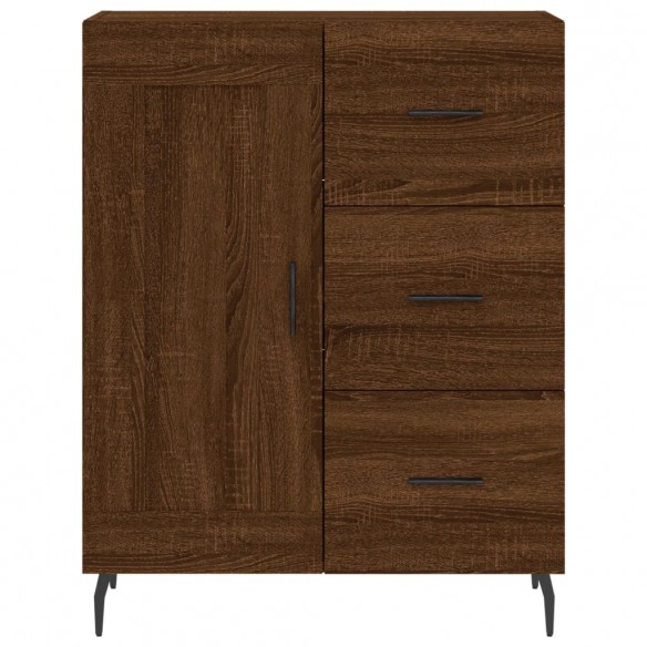 Buffet haut Chêne marron 69,5x34x180 cm Bois d'ingénierie