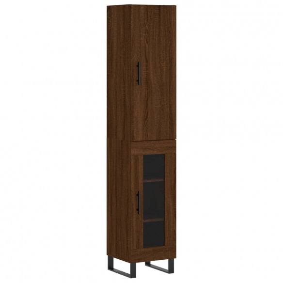 Buffet haut Chêne marron 34,5x34x180 cm Bois d'ingénierie