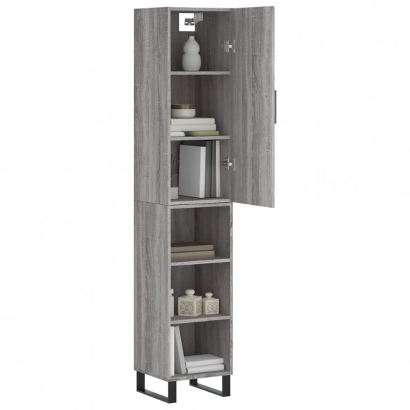 Buffet haut Sonoma gris 34,5x34x180 cm Bois d'ingénierie