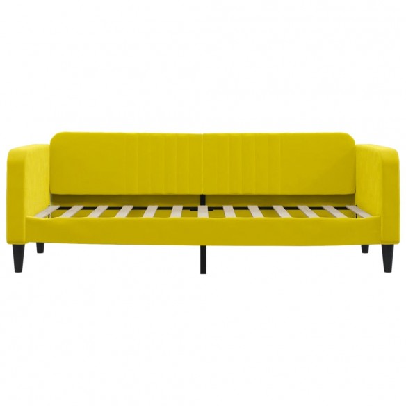 Lit de jour avec matelas jaune 80x200 cm velours