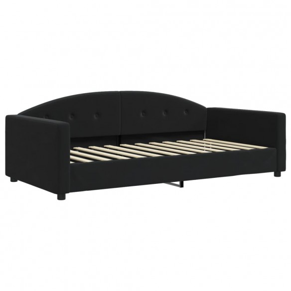 Lit de jour avec matelas noir 100x200 cm velours