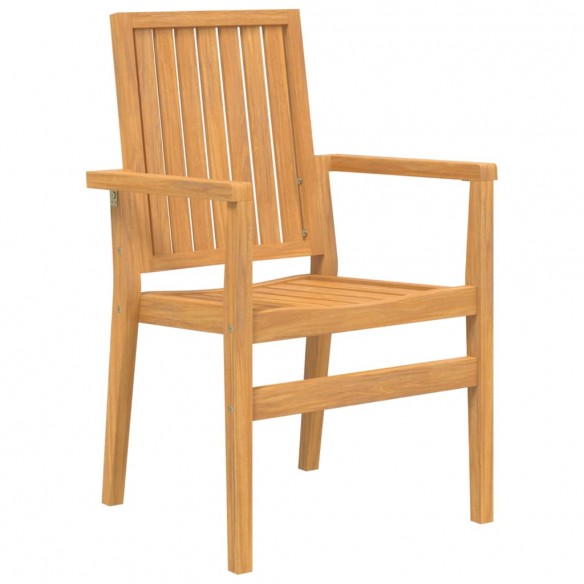 Chaises de jardin empilables lot de 8 56,5x57,5x91 cm bois teck