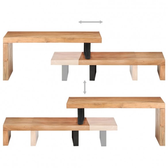 Ensemble de 2 tables basses Bois d'acacia massif