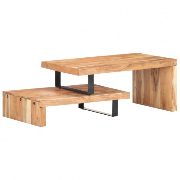 Ensemble de 2 tables basses Bois d'acacia massif