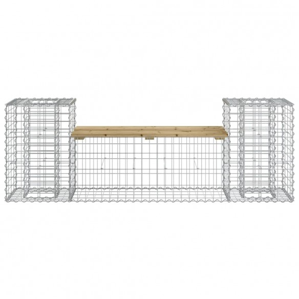 Banc de jardin design gabion 183x41x60,5cm bois de pin imprégné