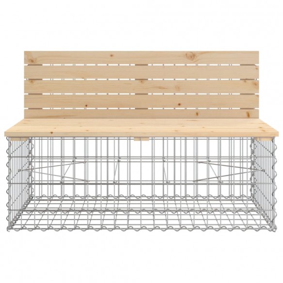 Banc de jardin design gabion 287x71x65,5 cm bois massif de pin