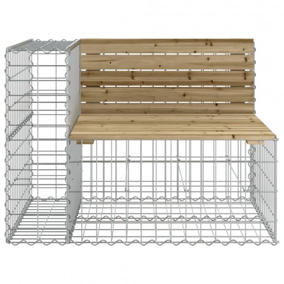 Banc de jardin design gabion 287x71x65,5cm bois de pin imprégné