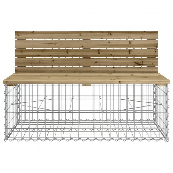 Banc de jardin design gabion 287x71x65,5cm bois de pin imprégné