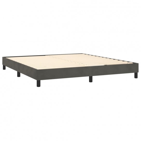 Cadre de lit matelas et LED Gris foncé 160x200 cm