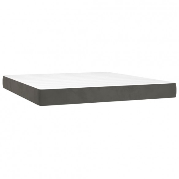 Cadre de lit matelas et LED Gris foncé 160x200 cm