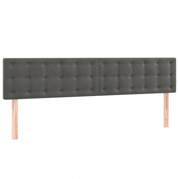 Cadre de lit matelas et LED Gris foncé 160x200 cm