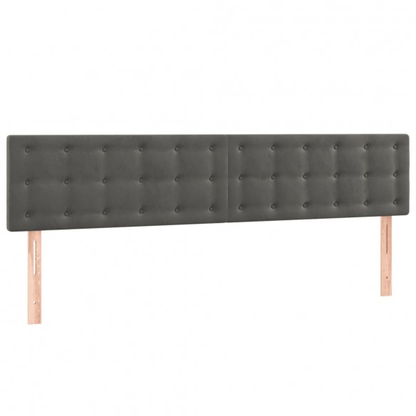 Cadre de lit et matelas Gris foncé 160x200cm Velours