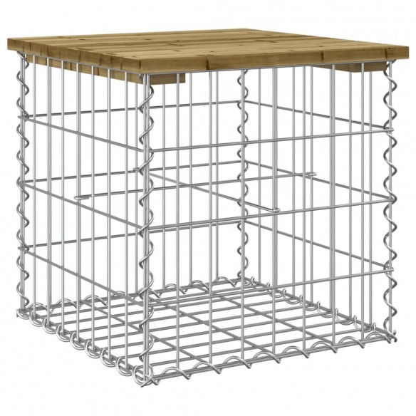 Banc de jardin design gabion 43x44x42 cm bois de pin imprégné