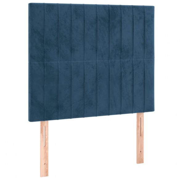 Cadre de lit et matelas Bleu foncé 80x200 cm Velours