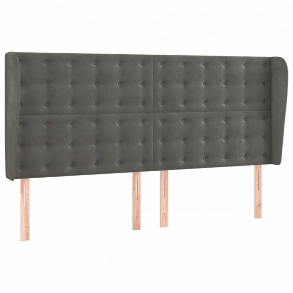 Cadre de lit matelas et LED Gris foncé 200x200 cm