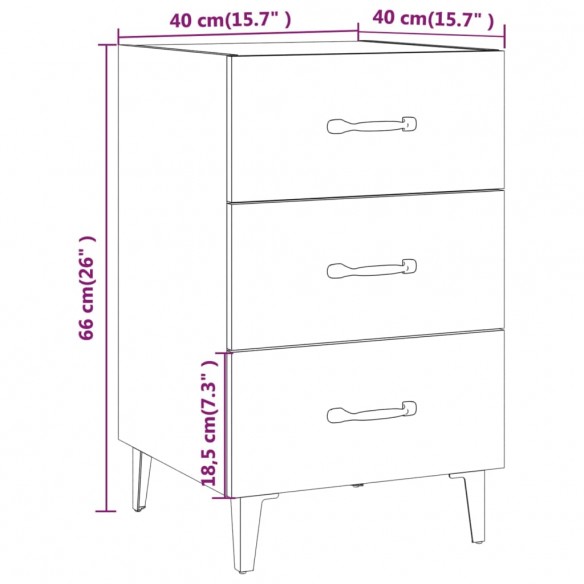 Table de chevet chêne sonoma 40x40x66 cm bois d'ingénierie