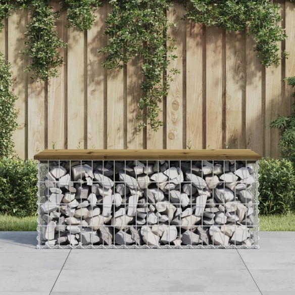 Banc de jardin design gabion 103x44x42 cm bois de pin imprégné