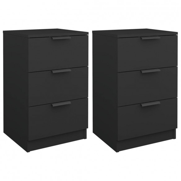 Tables de chevet 2 pcs noir 40x36x65 cm