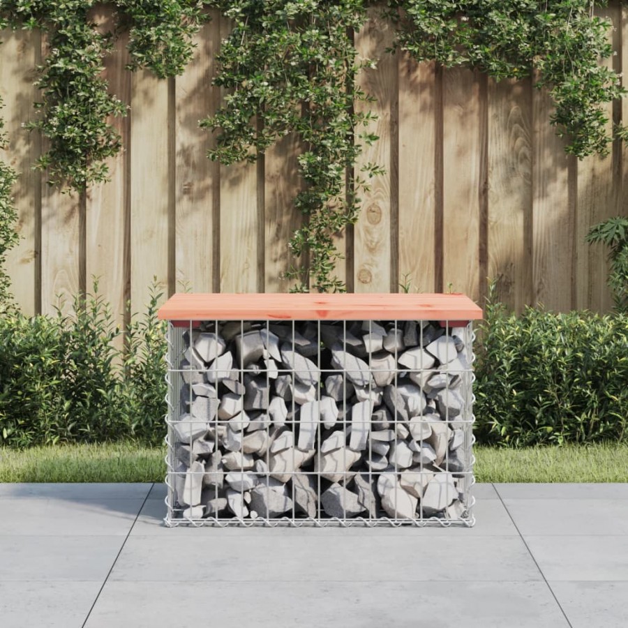 Banc de jardin design gabion 63x44x42 cm bois massif de douglas