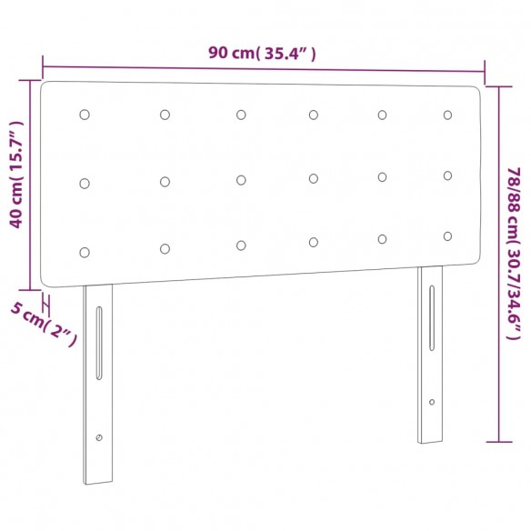 Tête de lit à LED Blanc 90x5x78/88 cm Similicuir